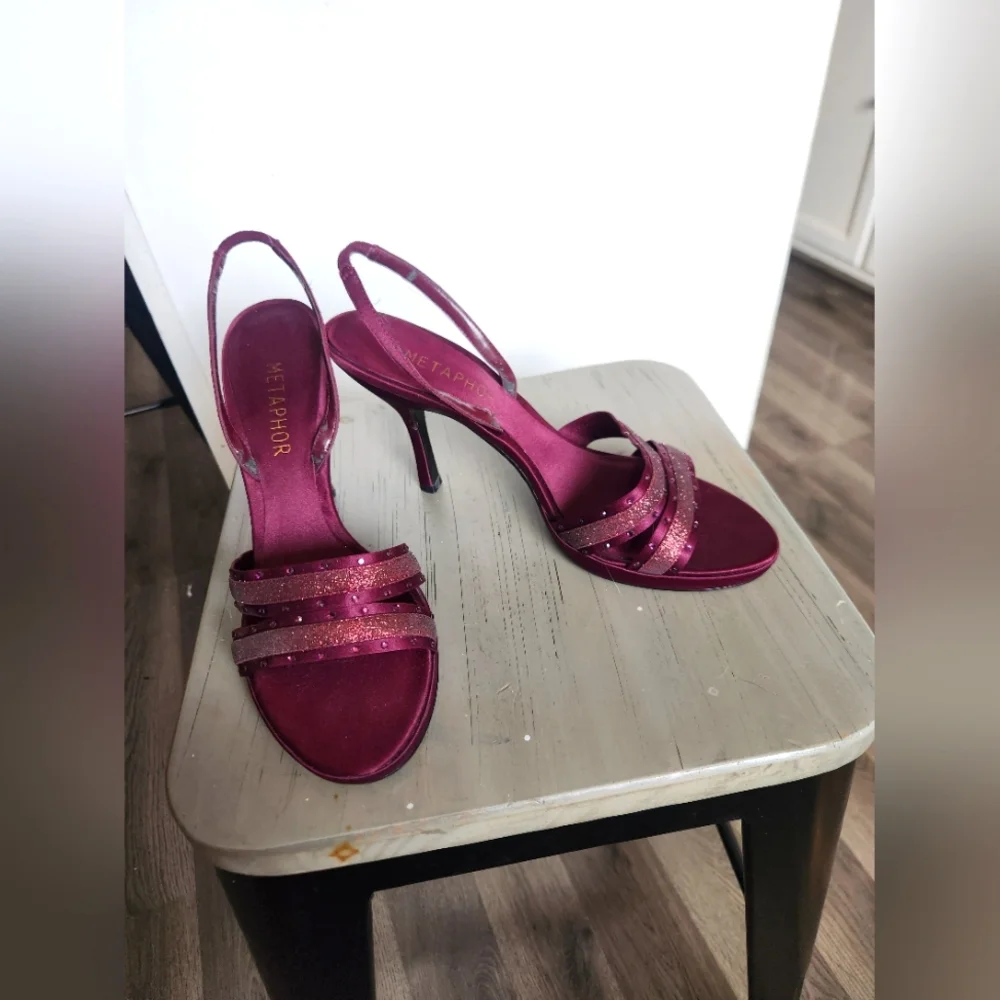 Metaphor Burgundy Strappy Heels